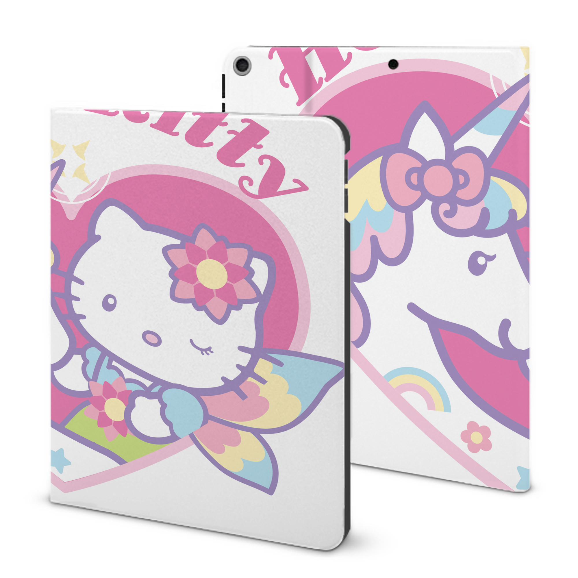 （画像用） Hello Kitty ハローキティ IPad ケース ブック型 PUレザー TPU 耐衝撃 軽量 薄型 ペン収納なし 全面保護 IPad 各モデル対応
